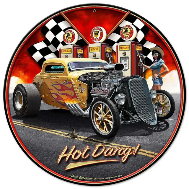 1933 Hot Dang! Plasma Cut Steel Sign 14"x14"