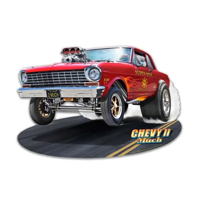 1964 Chevy II Gasser Cut Out Plasma Cut Steel Sign 16"x11"