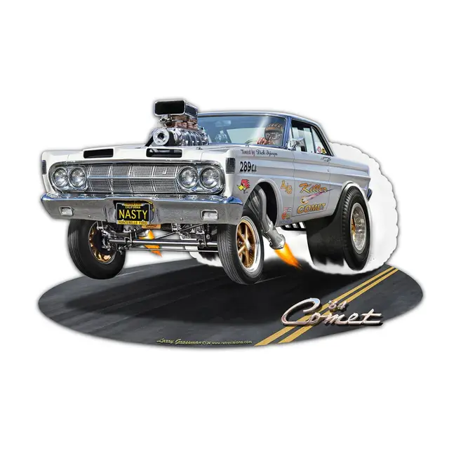 1964 Comet Gasser Plasma Cut Steel Sign 18"x12"
