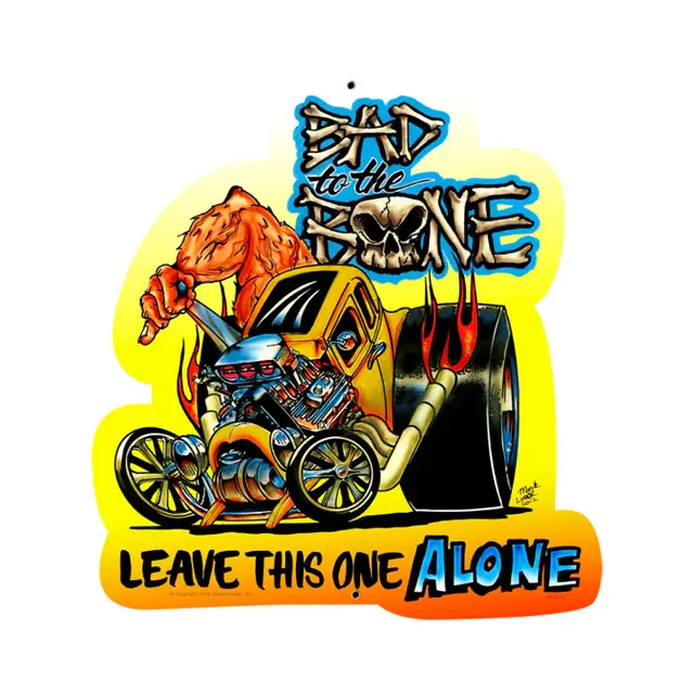 Bad To The Bone Plasma Cut Steel Sign 18"x18"