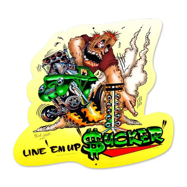 Line Em Up Plasma Cut Steel Sign 16"x17"