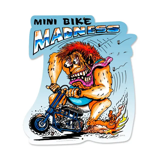 Mini Bike Madness Plasma Cut Steel Sign 15"x16"