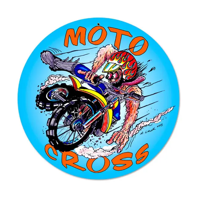 Motocross Plasma Cut Steel Sign 14"x14"