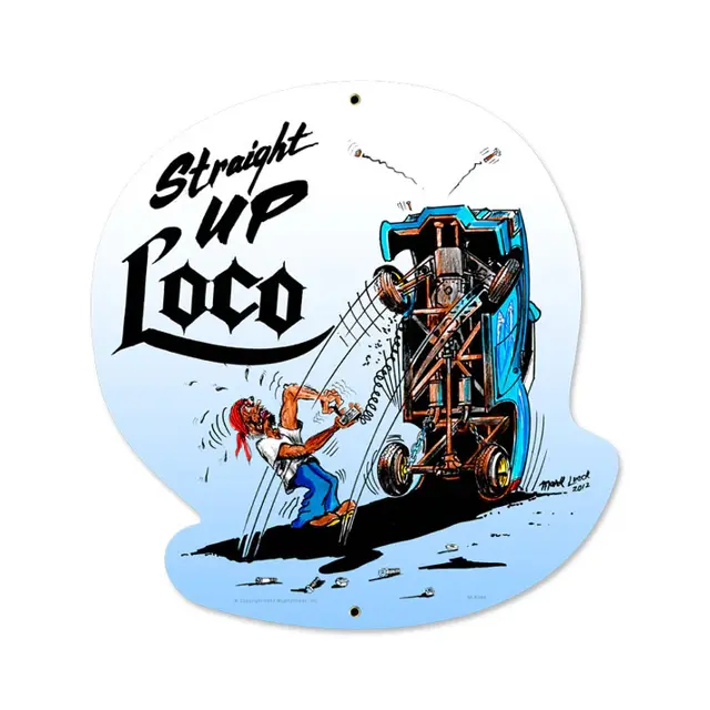 Straight Up Loco Plasma Cut Steel Sign 17"x17"