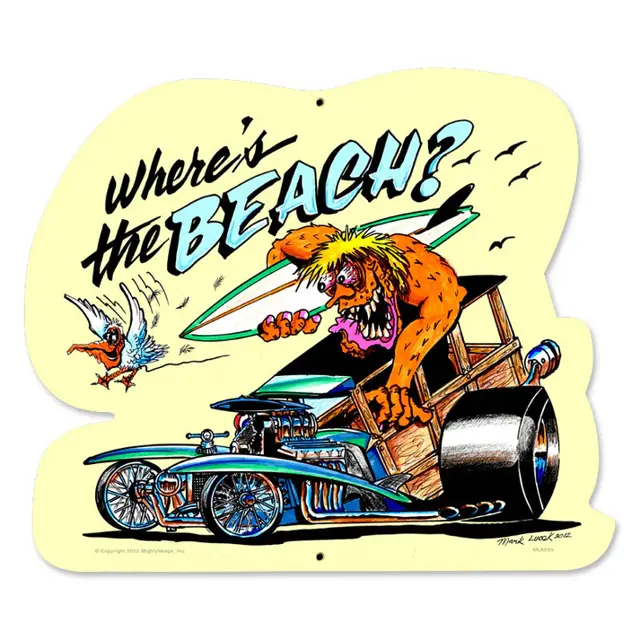 Where's The Beach Plasma Cut Steel Sign 18"x16"