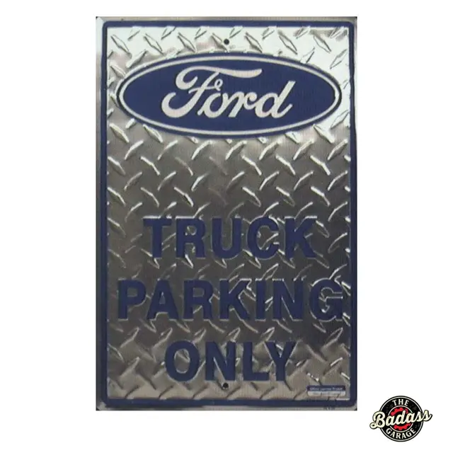 Ford Truck Only 18" Diamond Plate Tin Parking Sign