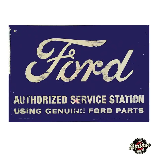 Ford Authorized Service Station 18" Embossed Tin Parking Sign