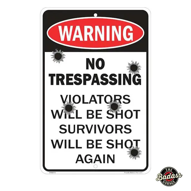 No Tresspassing 12" Embossed Tin Parking Sign