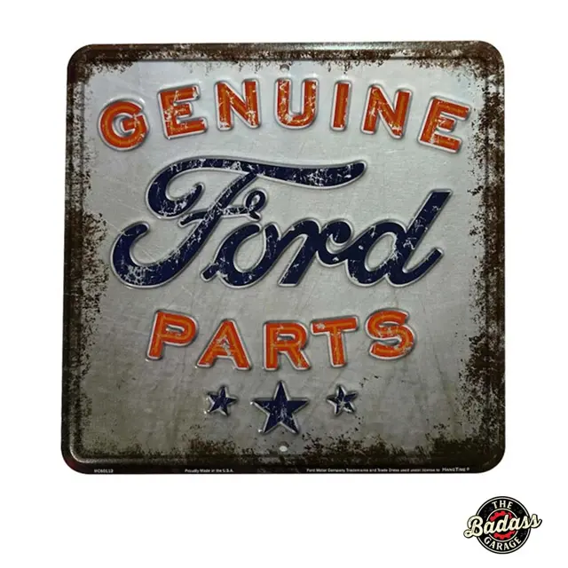 Genuine Ford Parts 12" Square Embossed Tin Sign