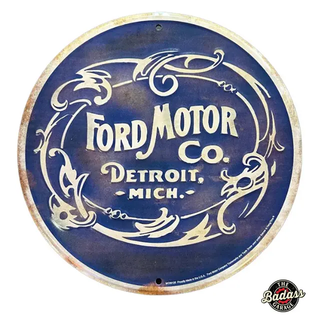Ford Motor Co 12" Round Tin Sign