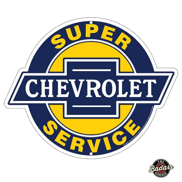 Chevrolet Super Service 12" Die Cut Embossed Tin Sign