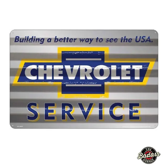 Chevrolet Service 18" Corrugated Metal Sign