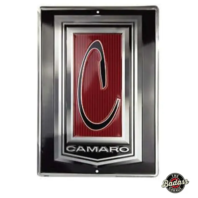Chevy Camaro Logo 18" Embossed Tin Parking Sign