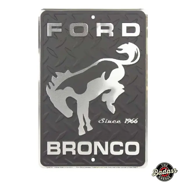 Ford Bronco 12" Diamond Plate Tin Parking Sign
