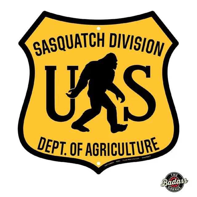 Sasquatch 12" Shield Embossed Tin Sign