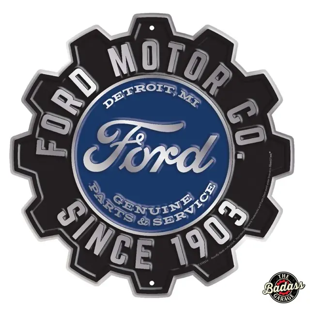 Ford Motor Co Since 1903 Gear 12" Die Cut Tin Sign