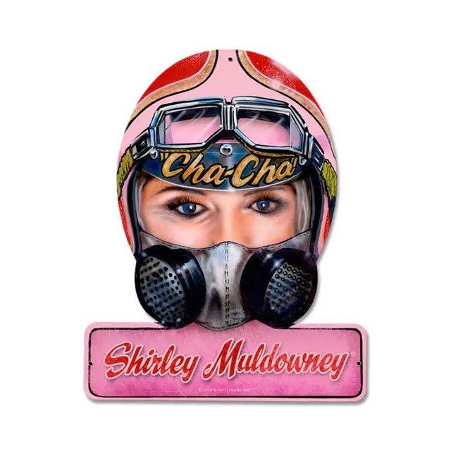 Shirley Muldowney Helmet Plasma Cut Steel Sign 12"x15"