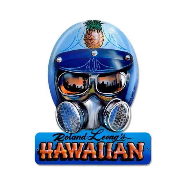 Roland Hawaiin Helmet Plasma Cut Steel Sign 12"x15"