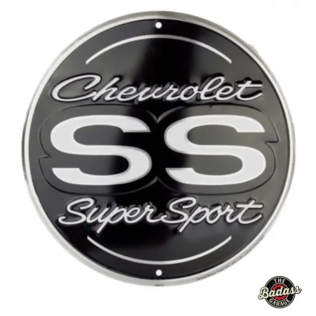 Chevy SS Super Sport 24" Round Embossed Tin Sign