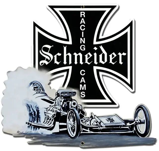 Schneider Racing Plasma Cut Steel Sign 15"x16"