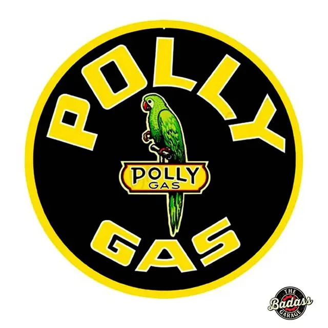 Polly Gas 24" Round Embossed Tin Sign