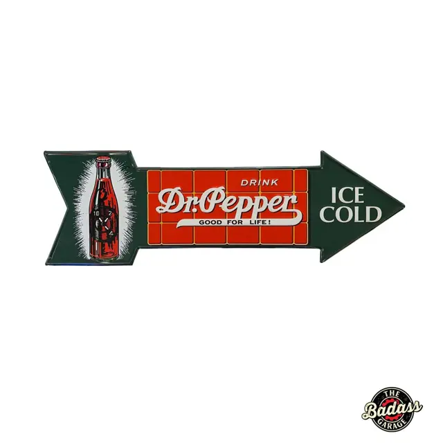 Dr.Pepper Large Arrow Embossed Metal Sign