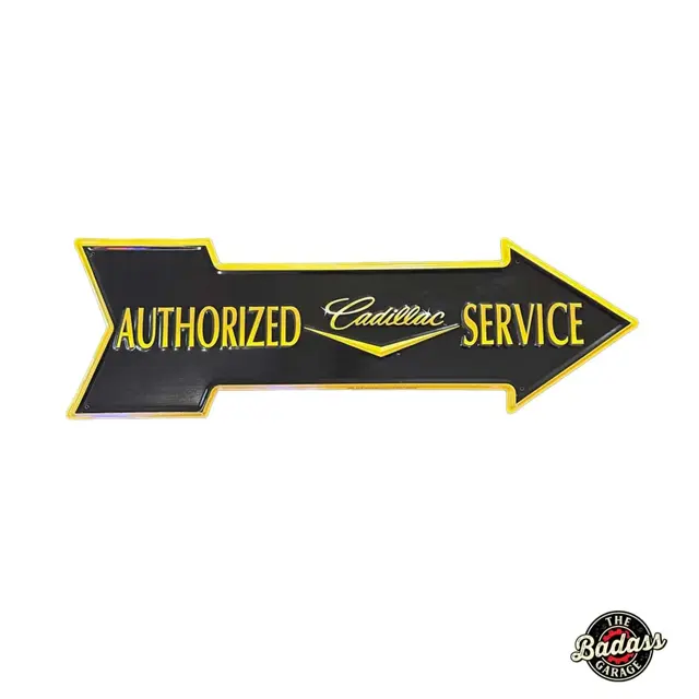 Authorized Cadillac 27" Embossed Tin Arrow Sign