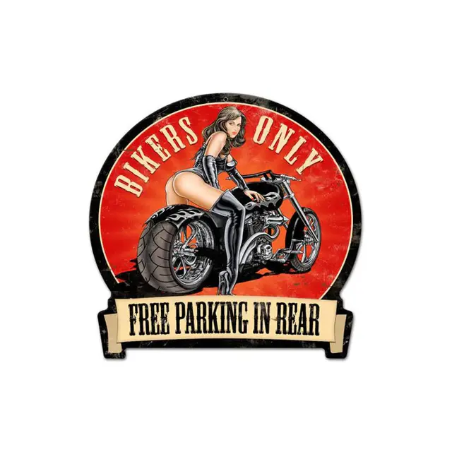 Bikers Only Plasma Cut Steel Sign 16"x15"