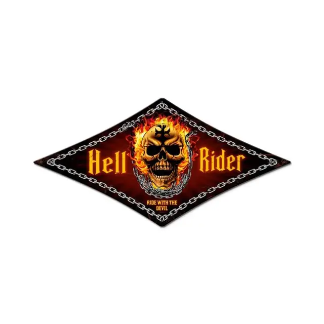 Hell Rider PLasma Cut Steel Sign 24"x14"