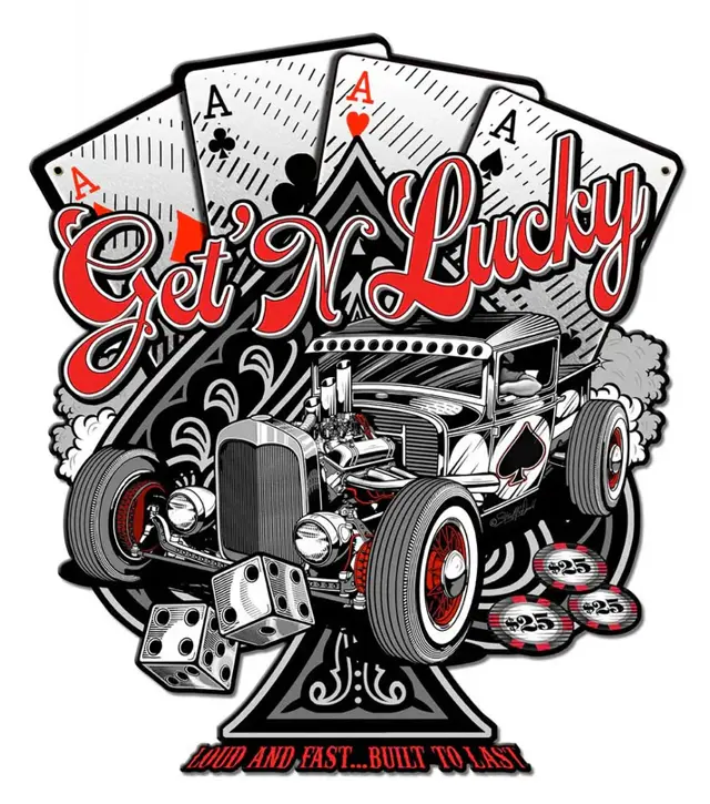 Get'N Lucky Plasma Cut Steel Sign 14"x16"