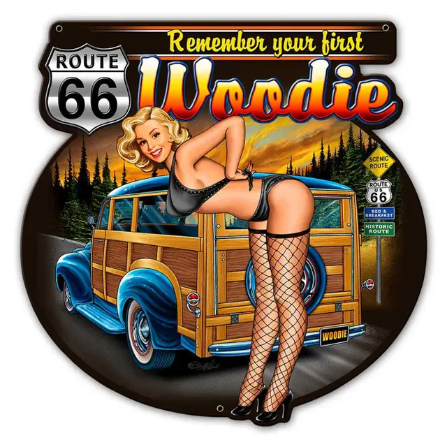 Woodie Plasma Cut Steel Sign 14"x14"