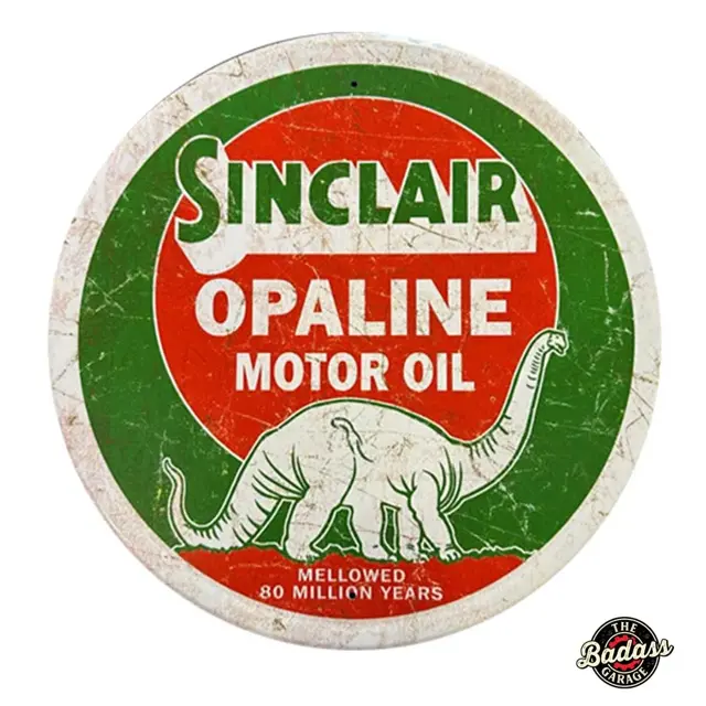 Sinclair Opaline Gas 12" Round Embossed Tin Sign