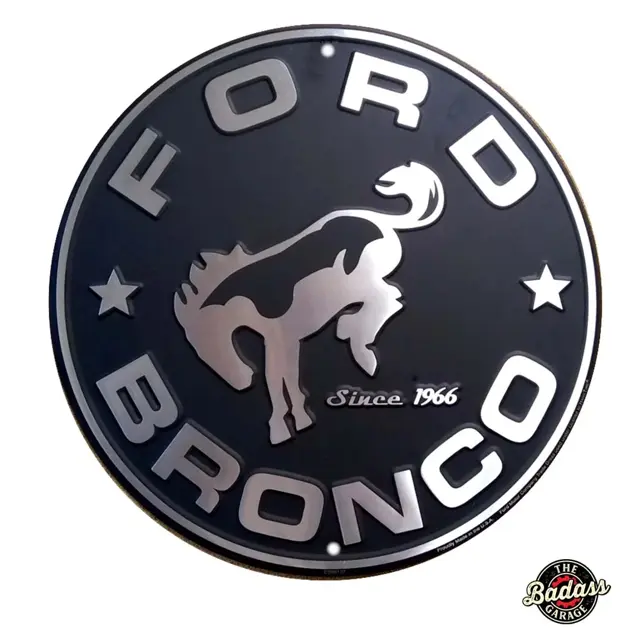 Ford Bronco 12" Round Embossed Tin Sign