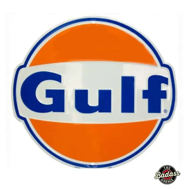 Gulf Die Cut 12" Round Metal Sign
