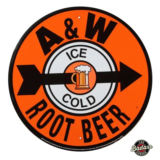 A&W Root Beer 12" Round Metal Sign