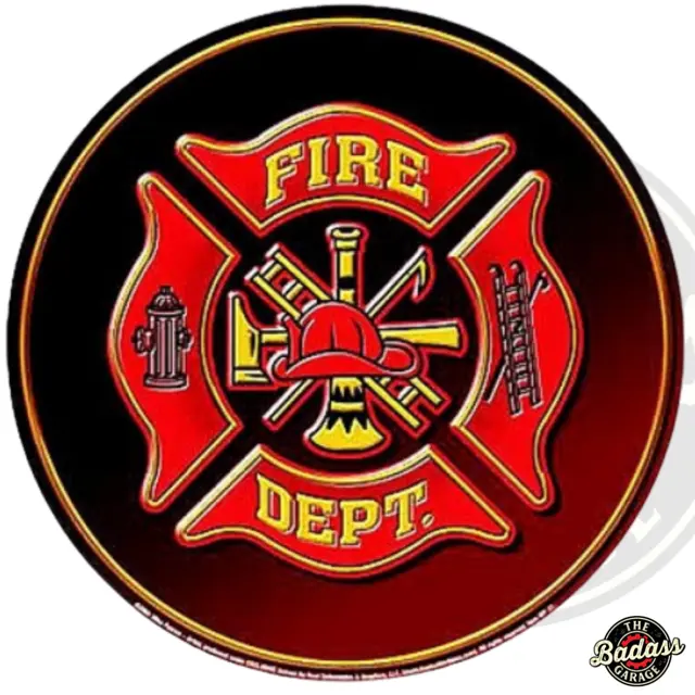 Fire Department 12" Round Tin Sign