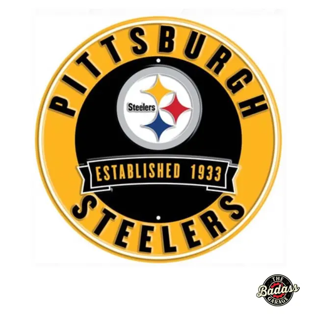 Pittsburgh Steelers 12" Round Metal Sign