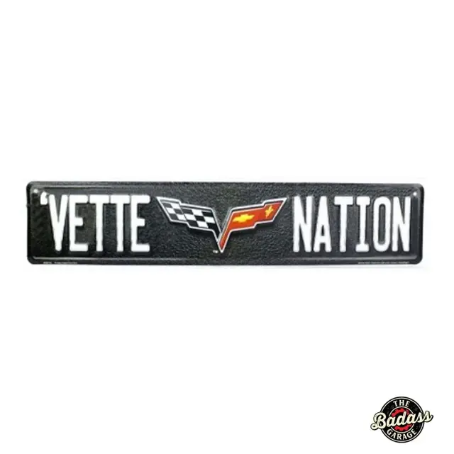 Vette Nation Chevy Corvette 24" Embossed Aluminium Street Sign