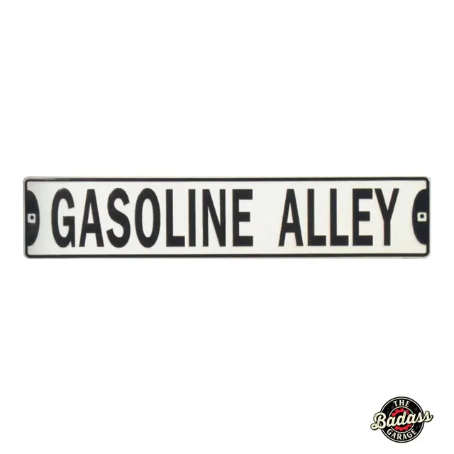 Gasoline Alley 24" Embossed Tin Street Sign