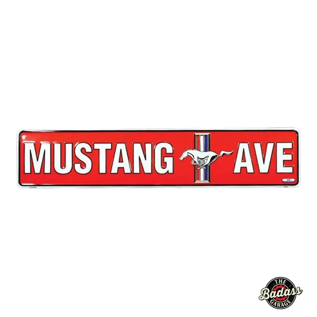 Mustang Ave 24" Embossed Tin Street Sign