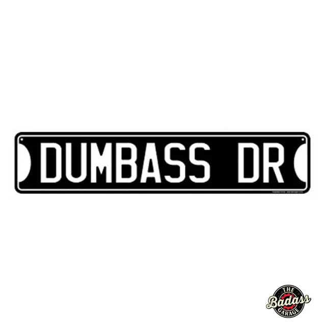 Dumbass Dr Embossed Aluminum Street Sign