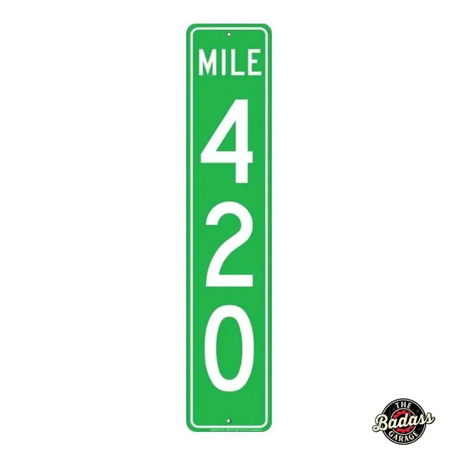 Mile 420 Man Cave 24" Embossed Aluminium Street Sign