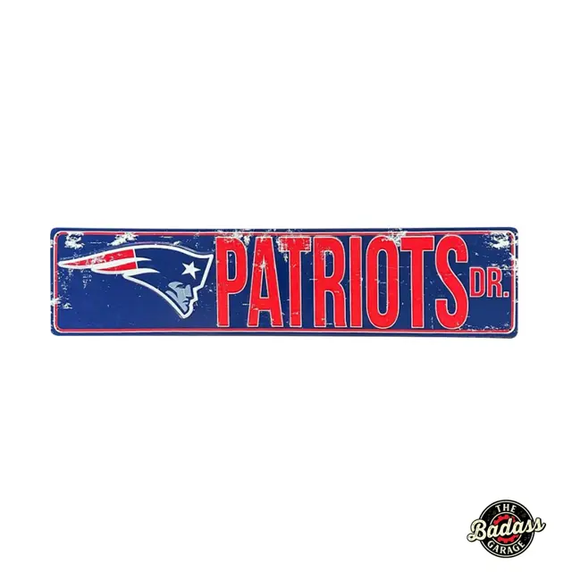 NFL New England Patriots Dr 24" Embossed Tin Street Sign