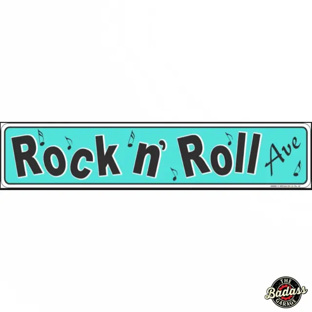 Rock n' Roll Ave 24" Embossed Tin Street Sign