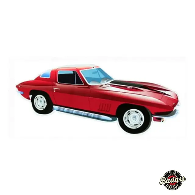 Chevy Corvette Split Window Die Cut Embossed Tin Sign